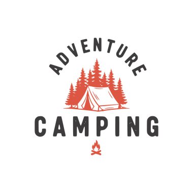 camping tent logo design. vector illustration of a logo of a forest.