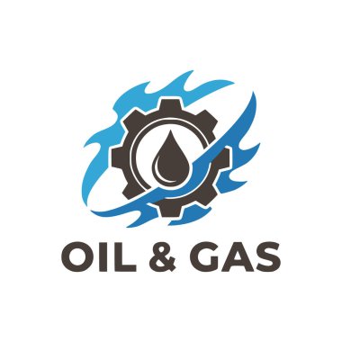 Gaz ve yağ logosu tasarım vektörü.