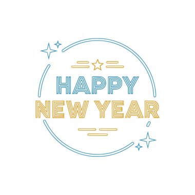 mutlu yeni yıl yazı beyaz arka plan üzerinde