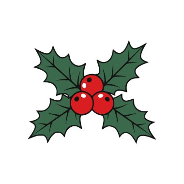 Böğürtlenli ve yapraklı Holly Berry