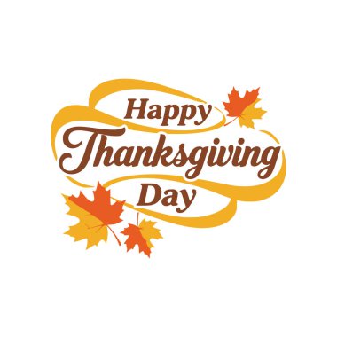 Yapraklar ve yazı vektörü illüstrasyonuyla Şükran Günü mektuplarınız kutlu olsun.