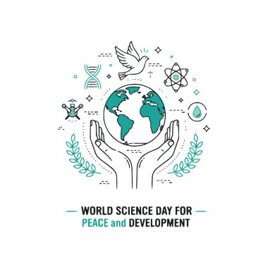 Dünya Bilim Günü Vektör İllüstrasyonu
