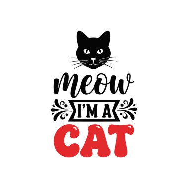 Kedi kedisine bayılırım. vektör illüstrasyonu.