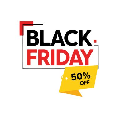 Kara Cuma satış vektör şablonu tasarım çizimi