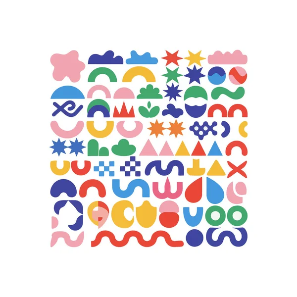 Oyuncu geometrik şekiller, arka planlar için canlı ve modern bir tasarım yaratır.