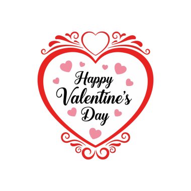 Sevgililer Günü tebrik kartı, içinde kalp ve vektör illüstrasyonu olan. Sevgililer Günü kartı tasarımı.