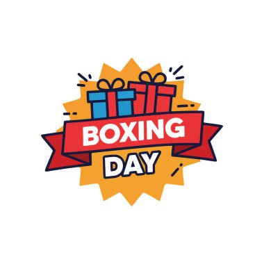 Hediye ile boks günü etiketi