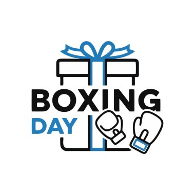 Boks günü düz tasarım çizimi