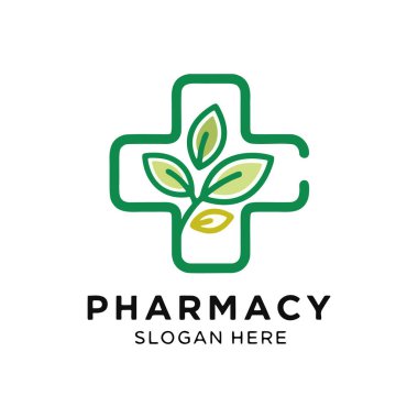 eczane logosu tasarım şablon vektör resimleme