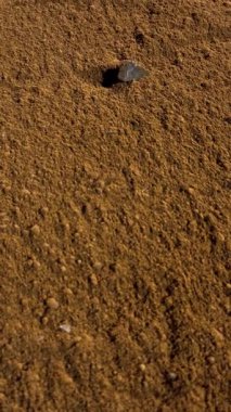 Kırmızı kumdaki ayak izi harika görünüyor.