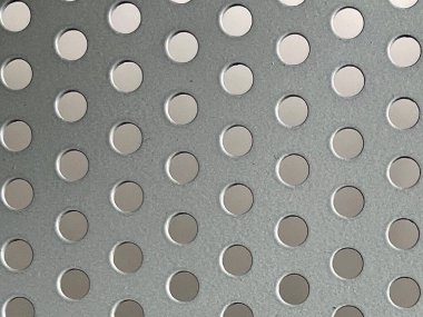 Sanayi Gri Performans Metal Yaprak Yüzey Dairesel Delik Desenli Arkaplan