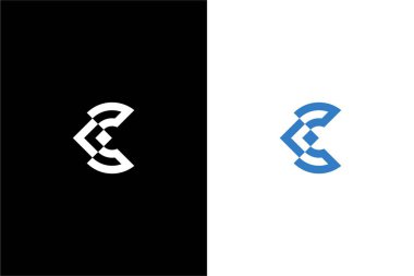 Geometrik Harf C ve Ok logo konsept vektör simgesi