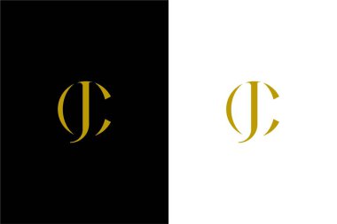Lüks Harf JC veya Zarif harf CJ logo konsept vektör simgesi
