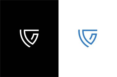 Minimalist harf VG kalkanı veya IG kalkan konsept vektörü Simge
