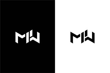 Geometrik Harf MPW logo konsept vektör simgesi
