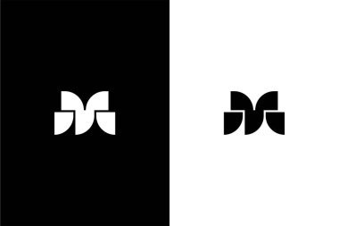 Modern Harf TM veya Kalın Harf MT logo konsept vektörü simgesi