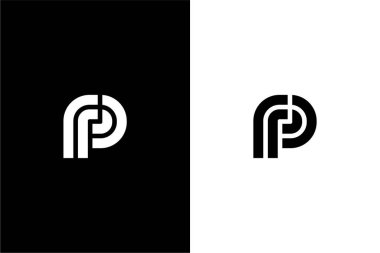 Modern Harf FP veya harf RP logo konsept vektör simgesi