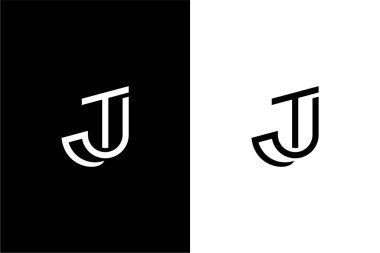 Akıllı Harf JT veya Minimalist harf TJ konsept vektör simgesi