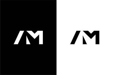 Minimalist Harf AM veya Harf MA logo konsept vektör simgesi