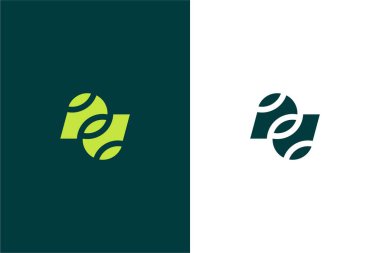 Modern Letter PD ve tenis topu veya PD Padel logo konsept vektör simgesi
