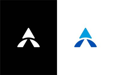Modern harf A ve fırlatma veya A harfi ve roket konsepti vektör logosu