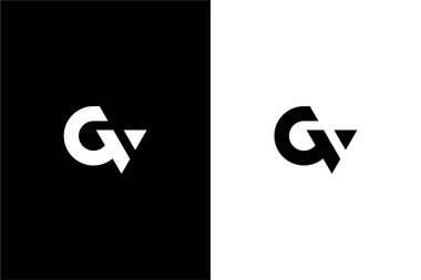 Modern harf GV büyümesi veya GV ok konsept vektör logosu