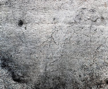 Soyut Grunge Çatlak Doku Arkaplanı. Siyah ve Beyaz pürüzlü Eski Sıkıntılı Beton Duvar Yüzeyi
