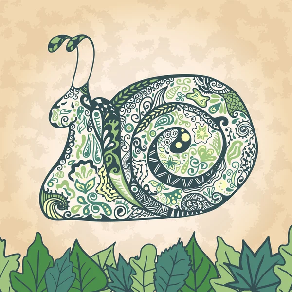 Photo d'escargot. Modèle de croquis — Image vectorielle