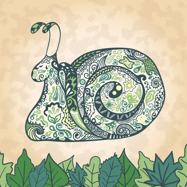 Imagem de caracol. Padrão de esboço — Vetor de Stock