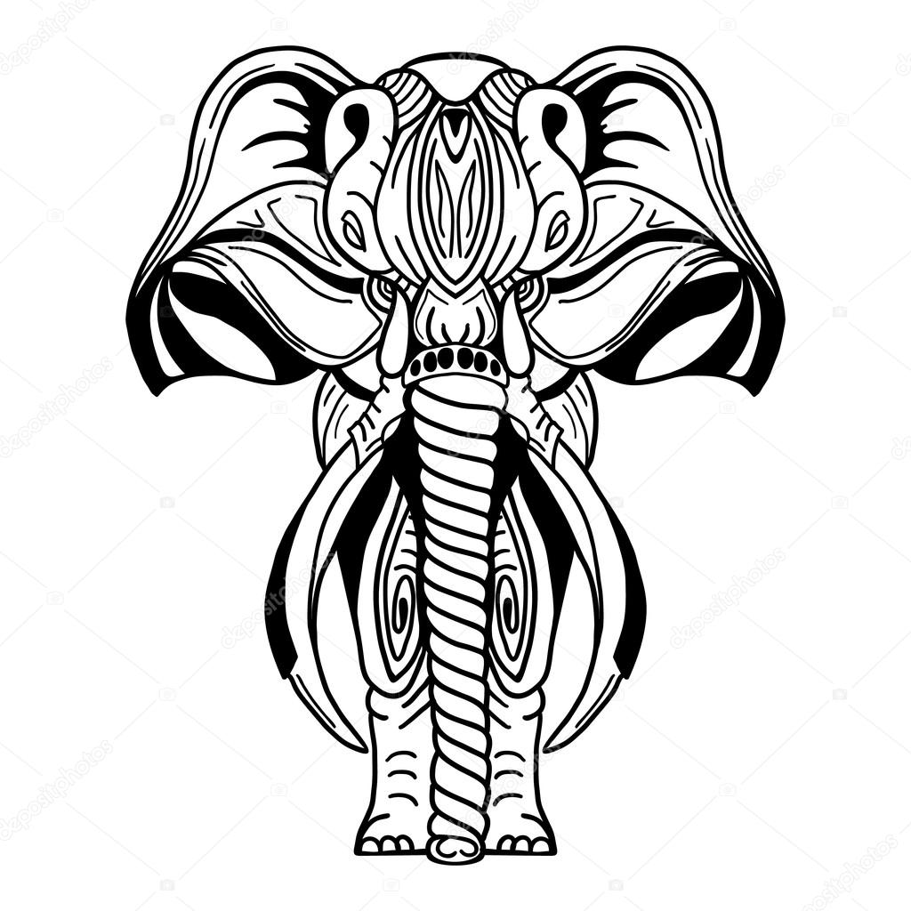 Elephant. Vector sketch illustration