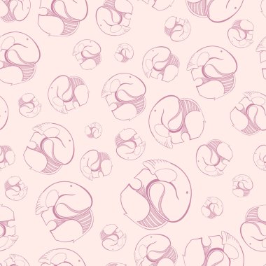 Sevimli fil pembe seamless modeli. Çocuklar illüstrasyon.
