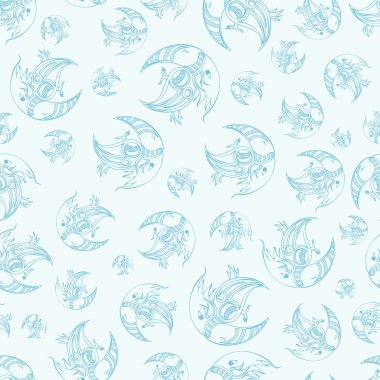 Şirin tukanlar mavi seamless modeli