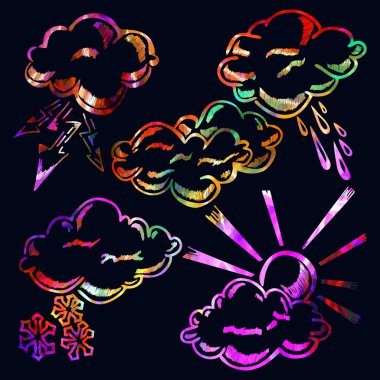 Vektör bulut ile yağmur damlaları sonbahar