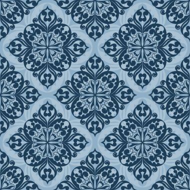 Damasko sorunsuz vektör desen. Vektör arka plan