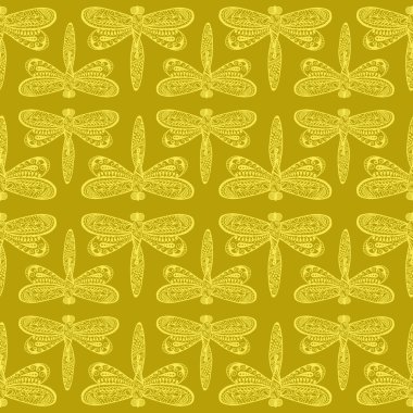 Sarı arka plan ile yusufçuk. Sorunsuz arka plan