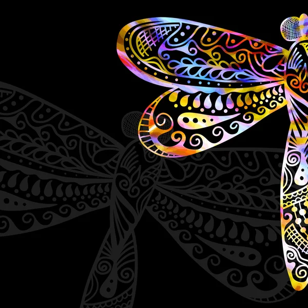 Творческий дизайн разноцветной стрекозы — стоковый вектор