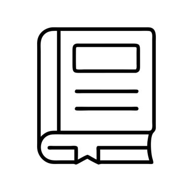 Book icon outline, symbolizing education and knowledge.