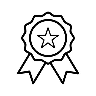Yıldız simgesi ile ödül rozeti, vektör kalitesinde amblem