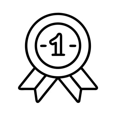 Birincilik madalyası ikonu, en iyi kazanan başarı sembolü