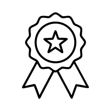 Yıldız taslak simgesi, başarı sembolü olan ödül rozeti