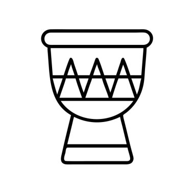 Kabile desenli Afrika djembe davul ana hatları simgesi