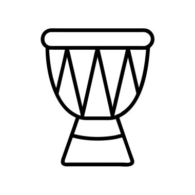 Djembe davul ana hatları müzik aleti vektörü