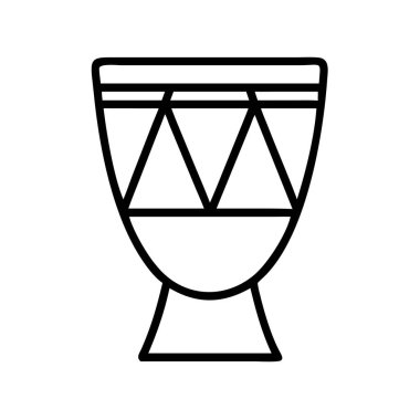 Djembe davul müzik enstrümanı ana hatları basit sanat simgesi