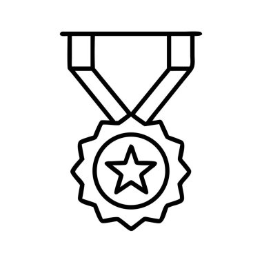 Başarı tanıma işareti için yıldız madalyası simgesi
