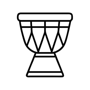 Djembe davul simgesi taslağı, perküsyon aracı grafiği