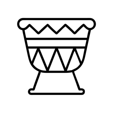 Afrika perküsyon davul çizgisi sanat vektörü simgesi