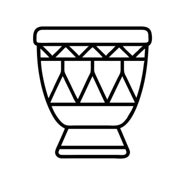 Etnik desenli Afrika djembe davul ana hatları simgesi