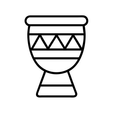 Afrika djembe müzik enstrümanı vektör ana hatları simgesi