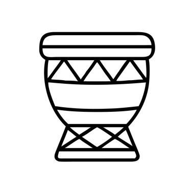 Kabile desenli Afrika el davul hattı sanat simgesi