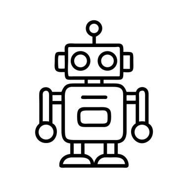 ai, tech ve otomasyon için basit çizgi robot simgesi.